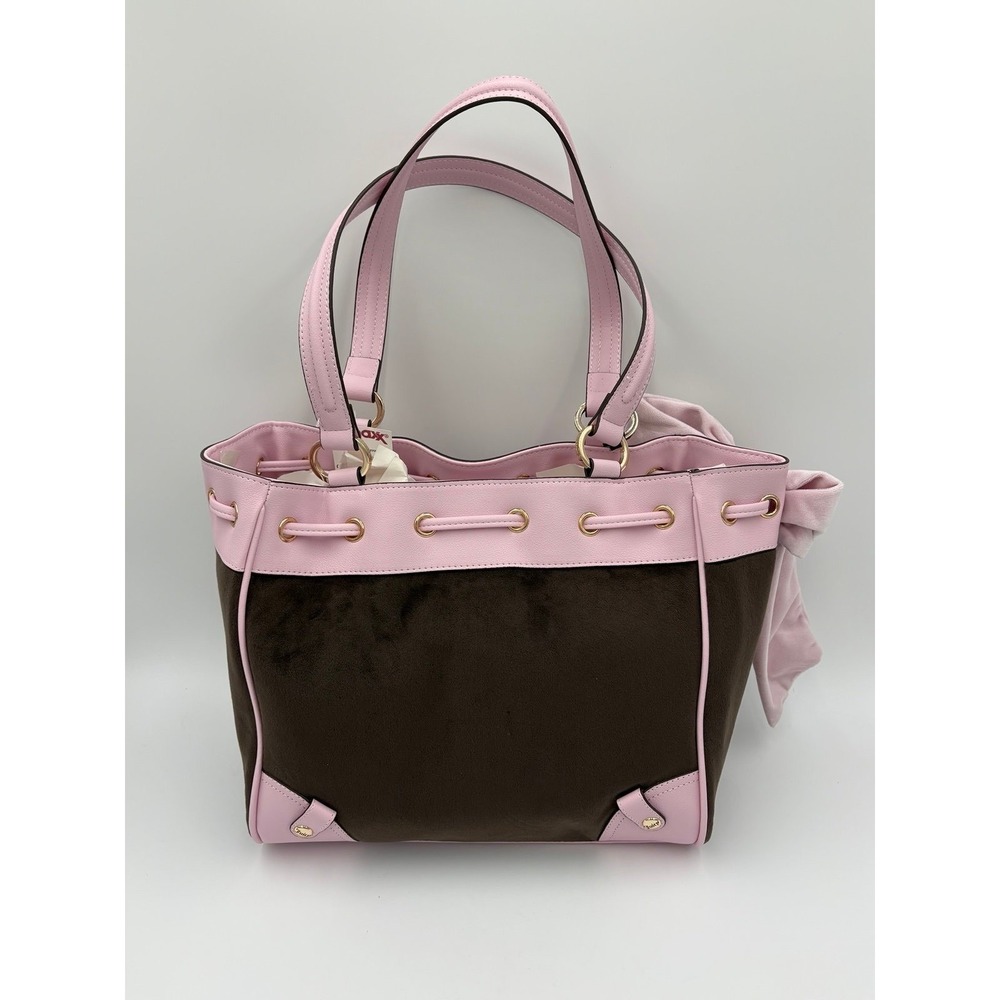 Viral Juicy Couture Classic Scottie Dogs Tote Chocolate Pink Daydreamer Retro - Picture 3 of 3